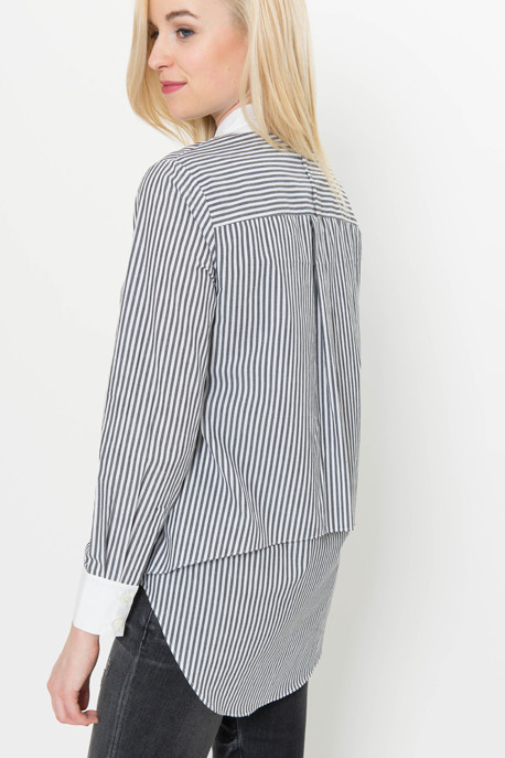 Derek Lam 10 Crosby Long Sleeve Layered Hem Shirt Derek Lam 10 Crosby Long Sleeve Layered Hem Shirt