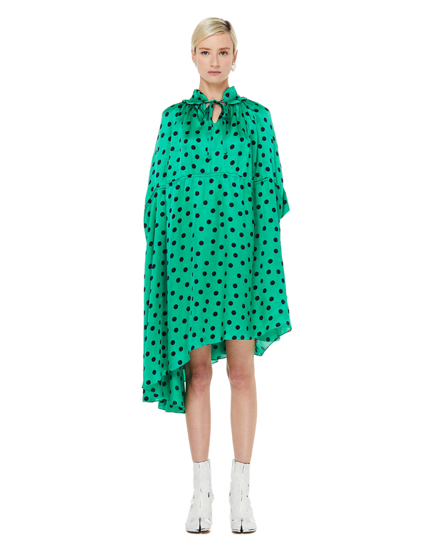 slim fit dress slacks Balenciaga Polka Dot Print Long Sleeve Logo Jacquard Babydoll Dress –  Runway Catalog main image 1