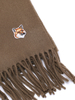 UNISEX Maison Kitsuné W_SMALL FOX HEAD WOOL SCARF - BEIGE - Thumbnail 3