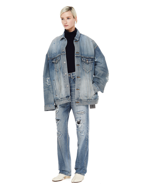 Balenciaga Distressed Denim Jacket | Garmentory