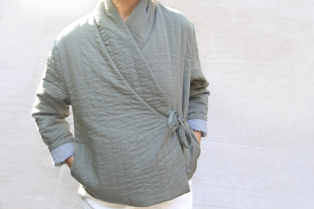 pietsie Quilted Wrap Jacket in Army Garmentory