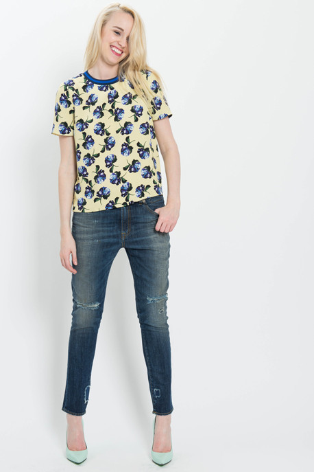 Paget Floral Print Silk Tee Paget Floral Print Silk Tee