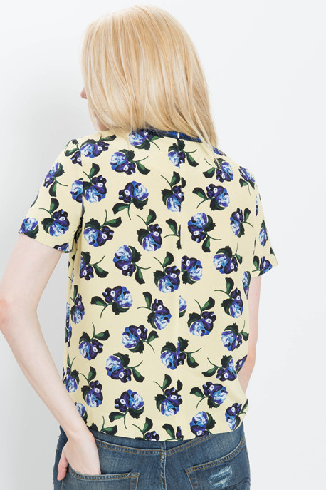 Paget Floral Print Silk Tee Paget Floral Print Silk Tee