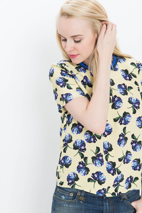 Paget Floral Print Silk Tee Paget Floral Print Silk Tee