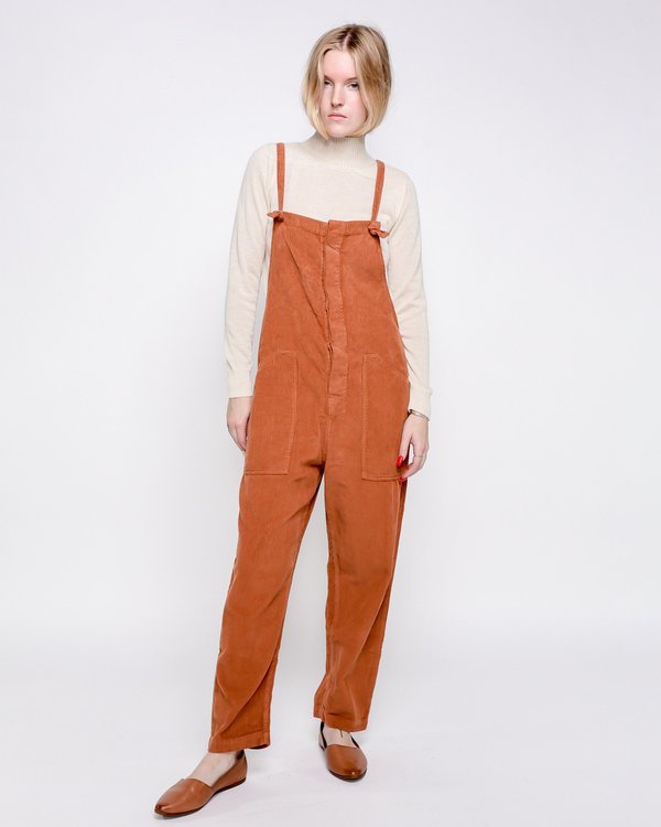 orange corduroy overalls