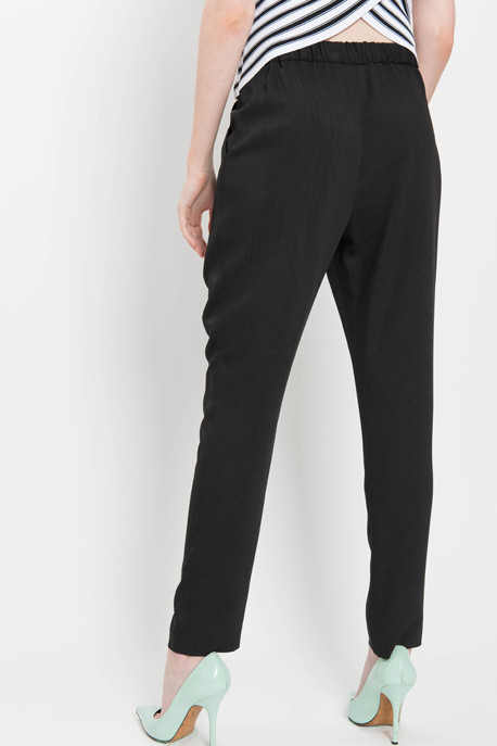 Pleated Track Pant in Black Pleated Track Pant in Black