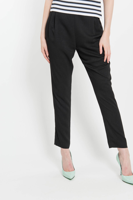 Pleated Track Pant in Black Pleated Track Pant in Black