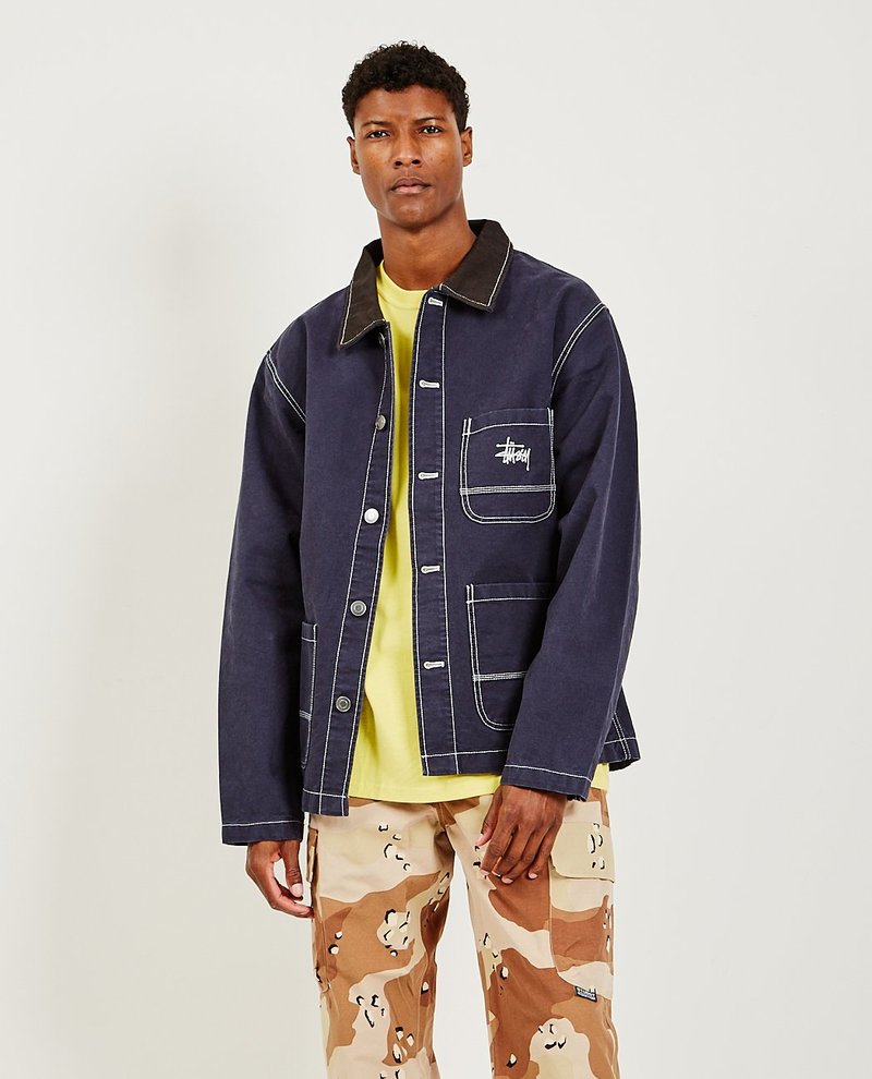 Stussy Moleskin Chore Jacket - NAVY | Garmentory