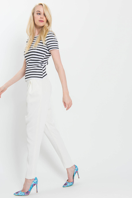 Pleated Track Pant in Ivory Pleated Track Pant in Ivory