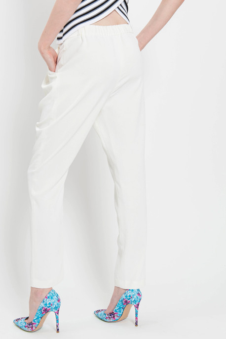 Pleated Track Pant in Ivory Pleated Track Pant in Ivory