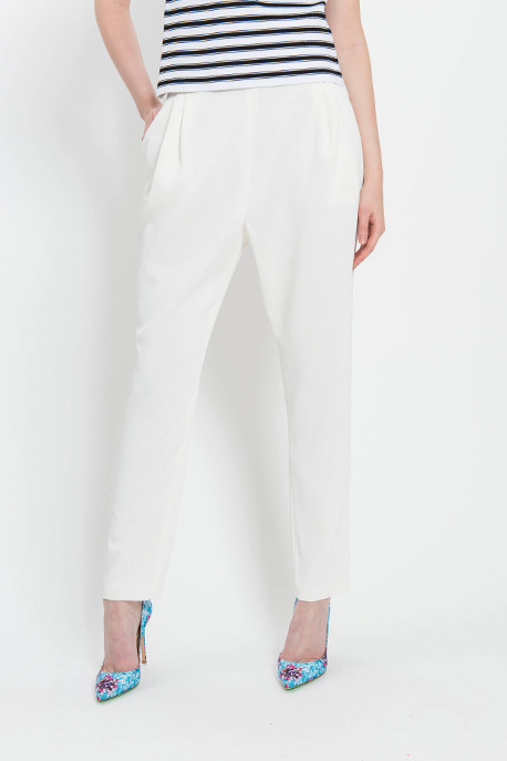 Pleated Track Pant in Ivory Pleated Track Pant in Ivory