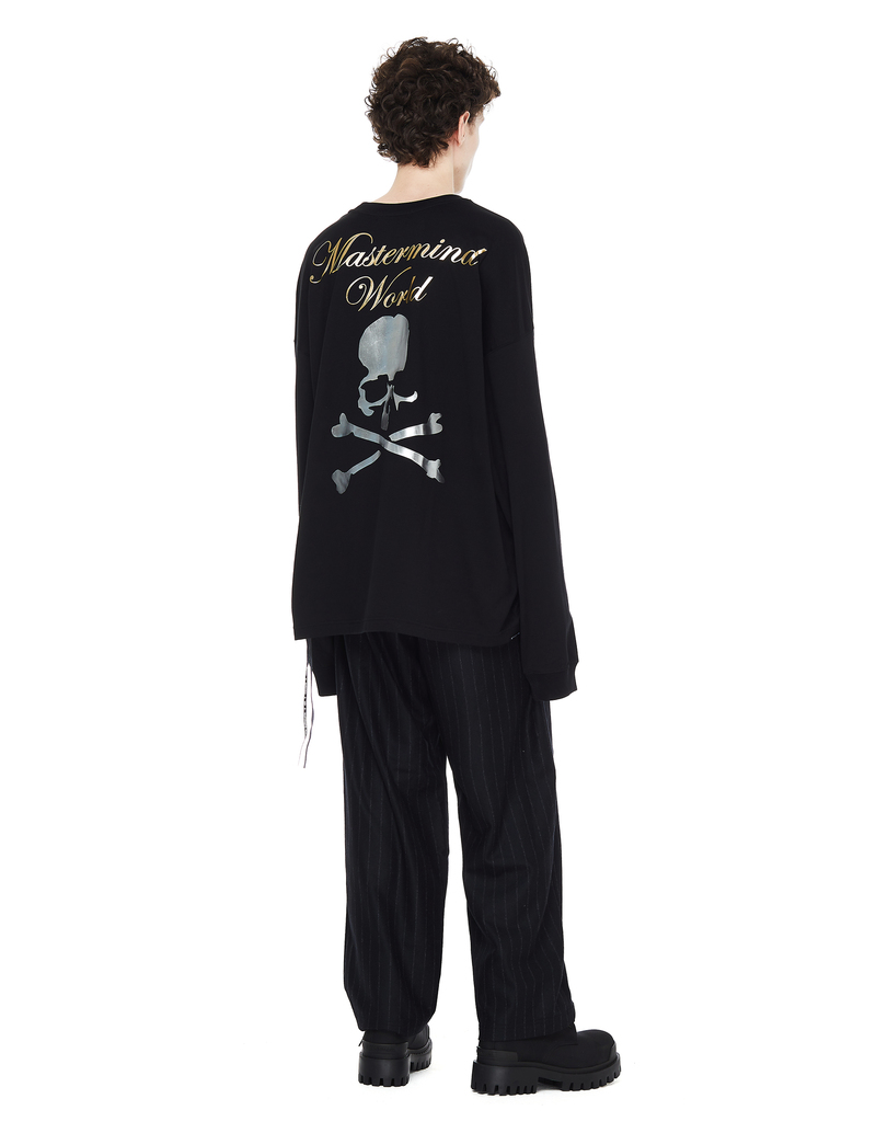 新品タグ付き　MASTERMIND WORLD ロングスリーブ Tシャツ Mastermind WORLD Black Cotton Printed L/S T-shirt | Garmentory