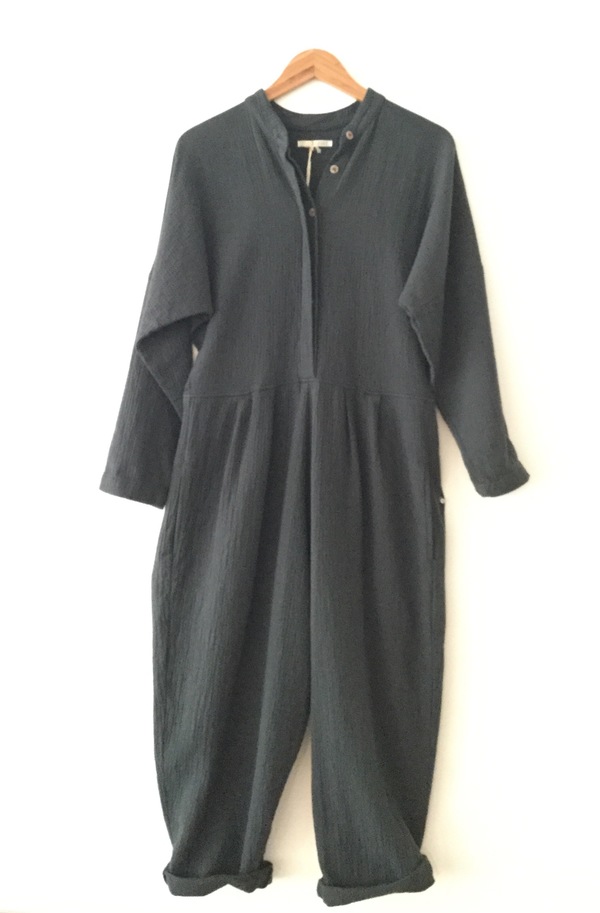 Black Crane Quilted Jumpsuit Black Garmentory