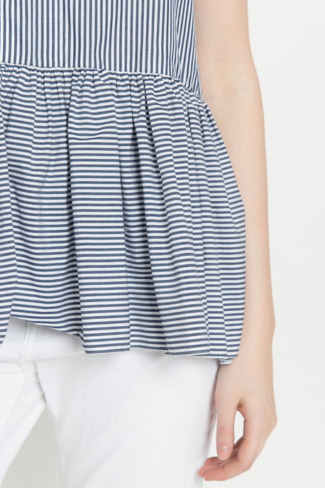 Striped Shirting Peplum Tank Striped Shirting Peplum Tank