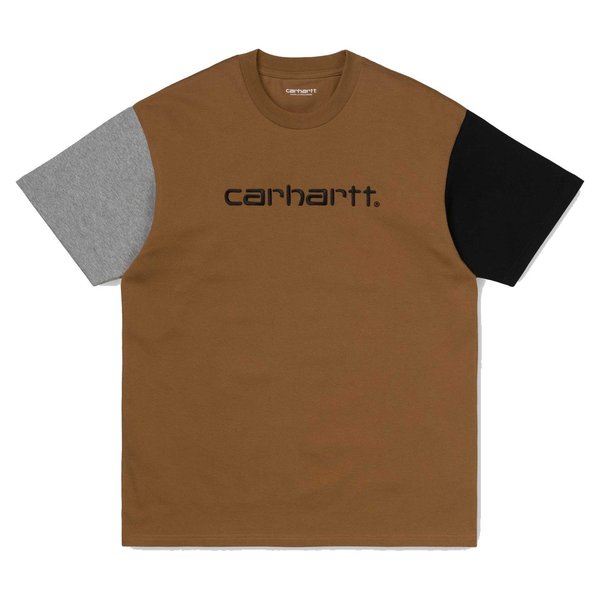 Carhartt WIP S/S Carhartt Tricol T-Shirt - Brown/Black/Grey Carhartt WIP S/S Carhartt Tricol T-Shirt - Brown/Black/Grey