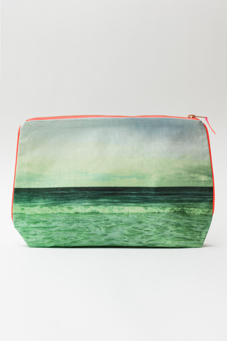 Dezso by Sara Beltran Emerald Waves Print Pouch Dezso by Sara Beltran Emerald Waves Print Pouch