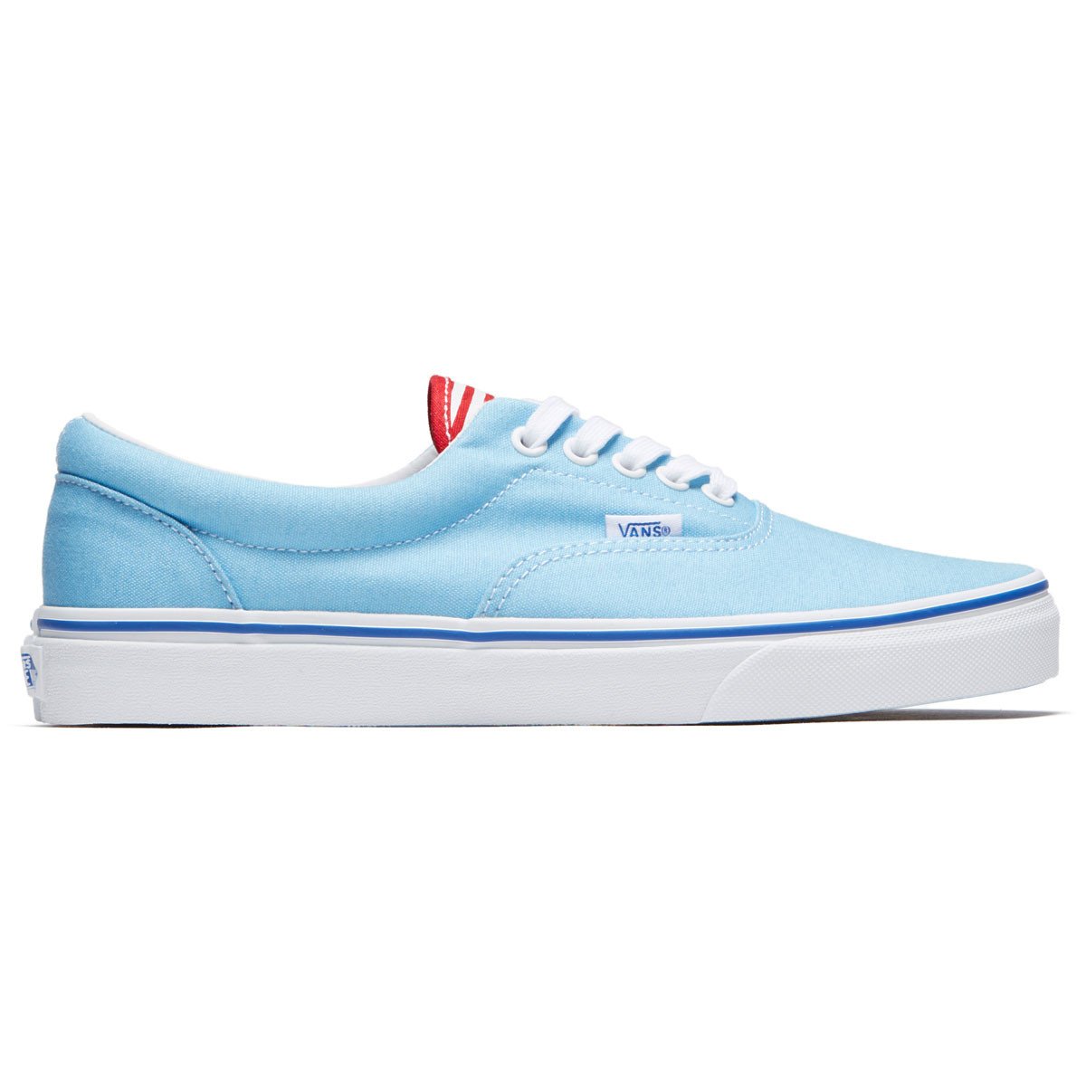 VANS ERA SHOES Deck Club Alaskan Blue/Racing Red Garmentory