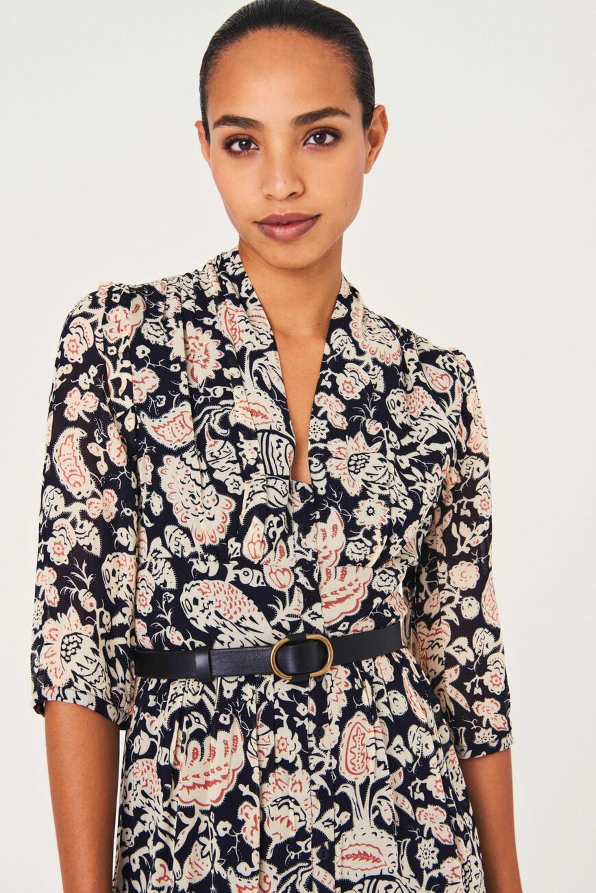 Ba&sh Aline Dress Black Floral Garmentory