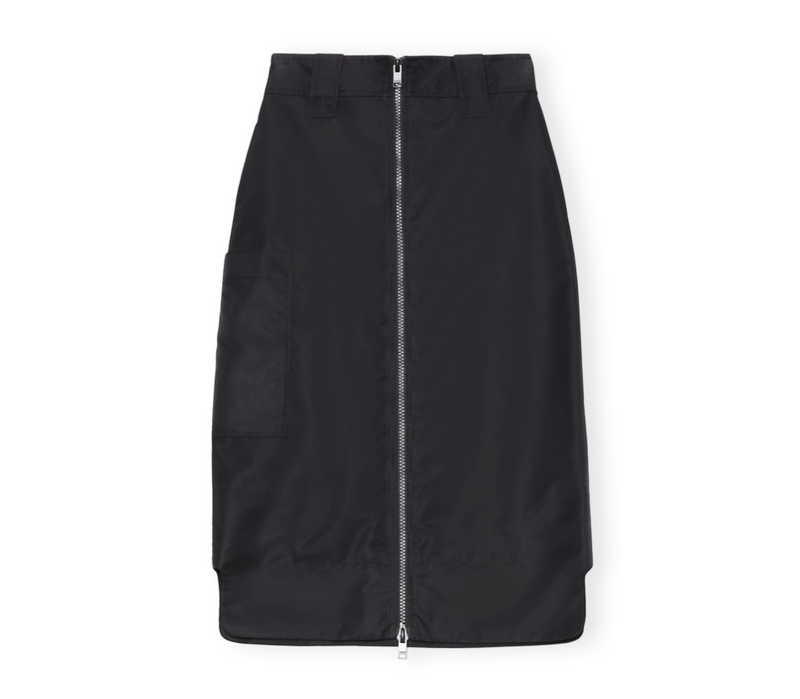 【関税＆送料込み】Ganni Full-Zip Long Skirt Ganni Recycled Nylon Zip Up Cargo Skirt - Black | Garmentory