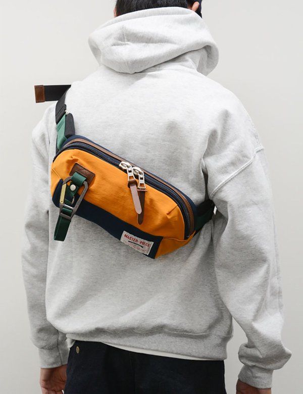 MASTERPIECE Link Waist Bag Navy Blue/Orange Garmentory