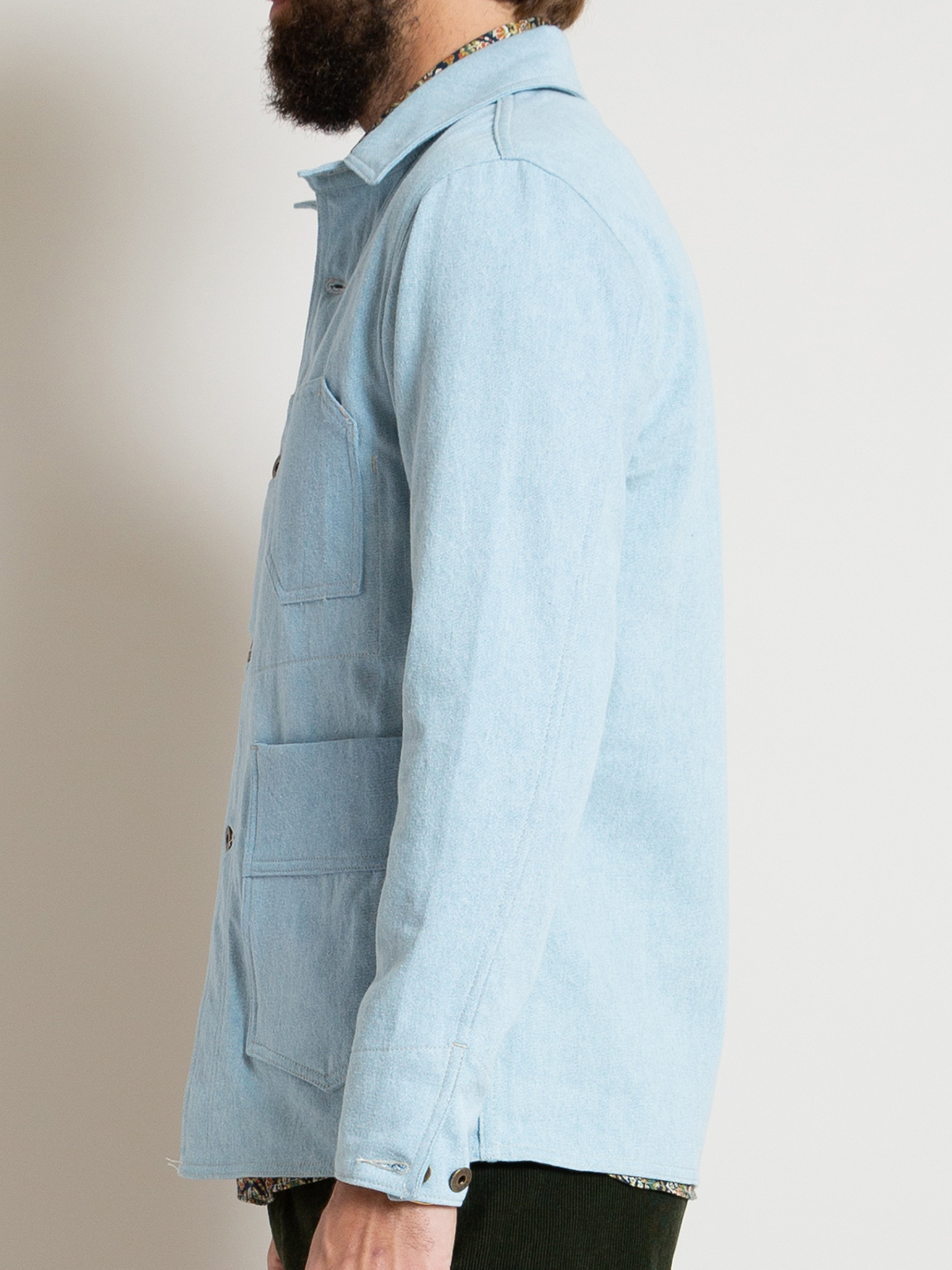 Freemans Sporting Club Chore Jacket Bleached Denim Garmentory
