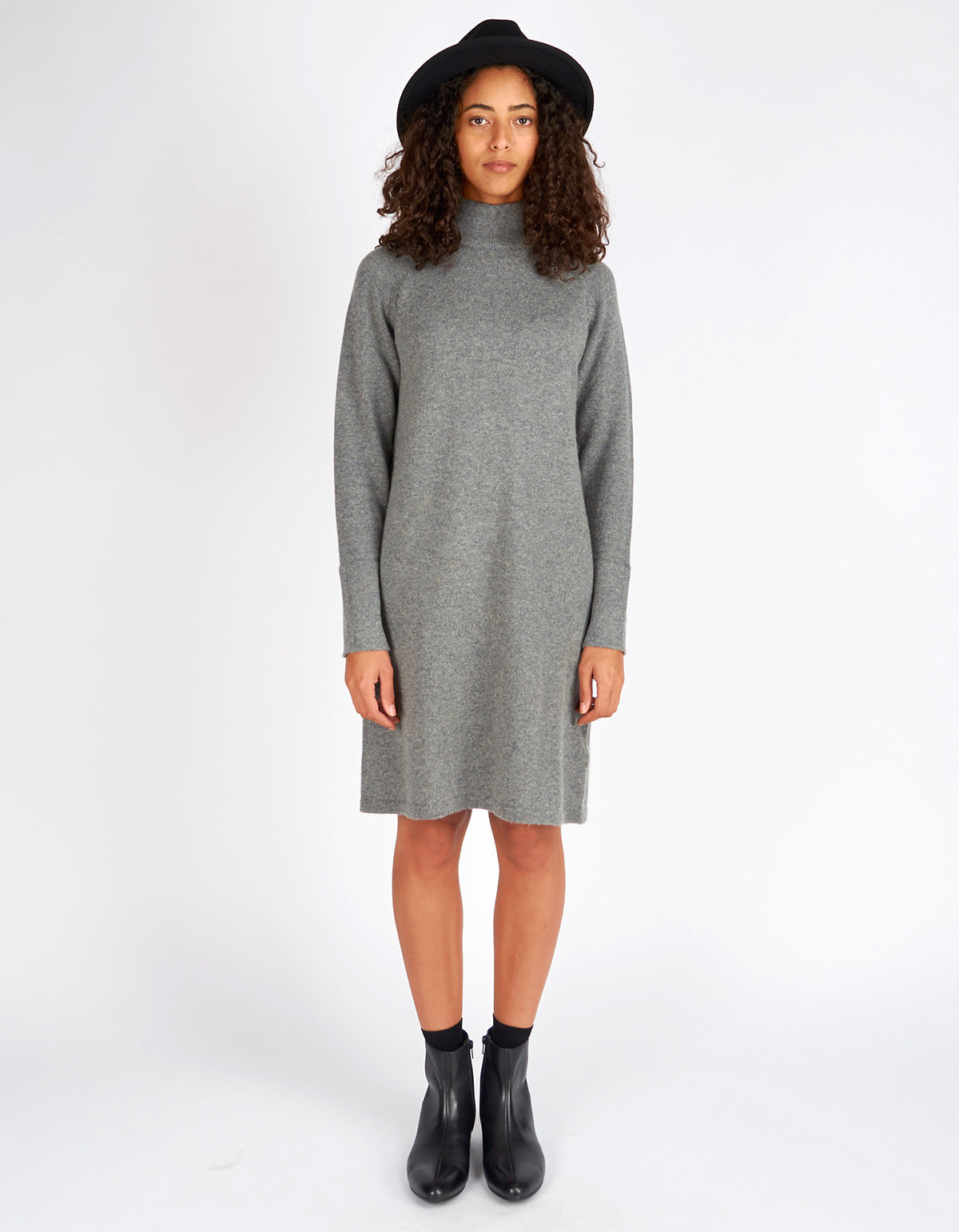 knee length dresses for ladies Grey Sweater Dress – Posche By Kim D main image 1