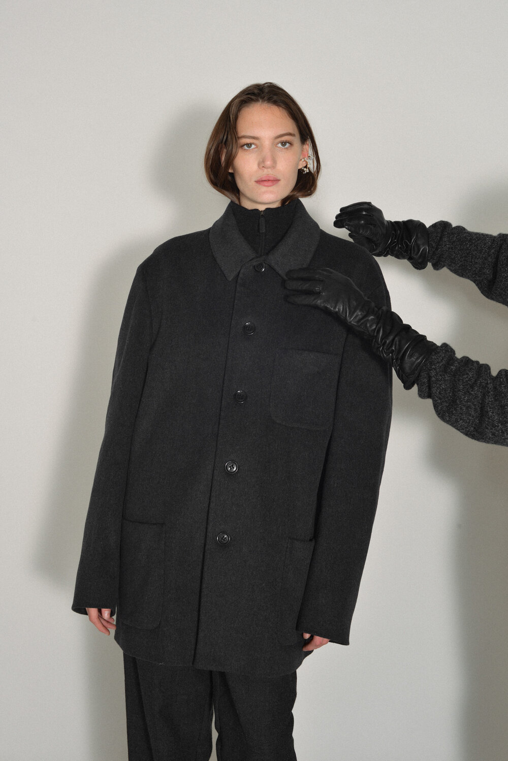 美品✨ARMANI COLLEZIONI ウール Pコート ブラック 46 Vintage | Armani Collezioni Menswear Wool Coat | Garmentory