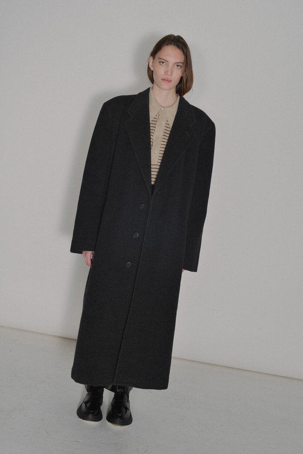 Vintage Giorgio Armani Menswear Wool Cashmere Overcoat - Black