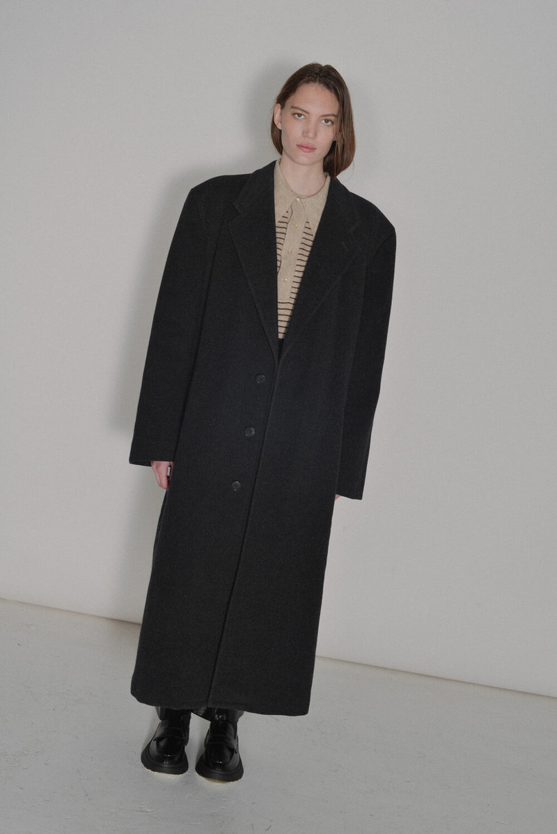 Vintage Giorgio Armani Menswear Wool Cashmere Overcoat - Black