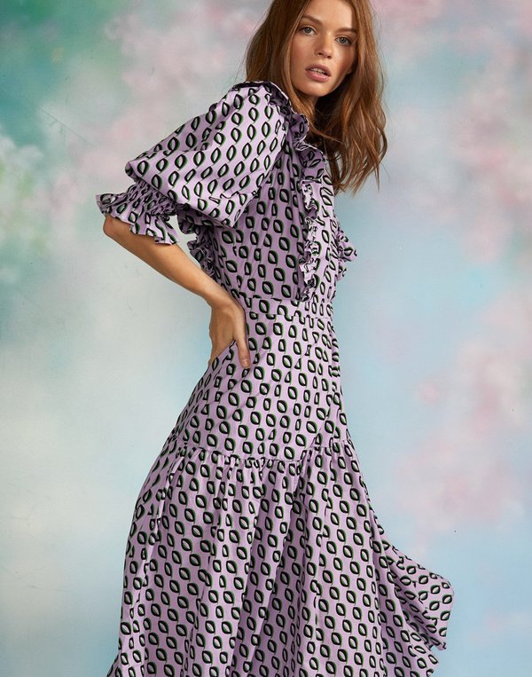 open lace back dress Pink Gingham Willow Women's Dress main image 1