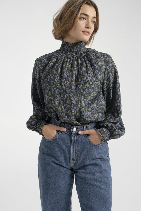 No.6 Thea Blouse - Black/Blue No.6 Thea Blouse - Black/Blue