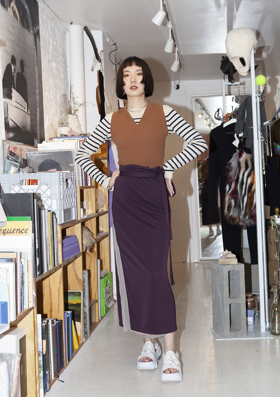 Vintage Jean Paul Gaultier Wrap Skirt - Purple/Beige | Garmentory