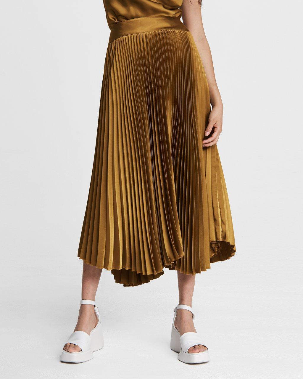 seed silk midi skirt