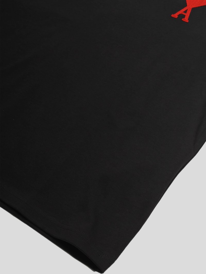AMI T Shirt with Chain Stitch Embroidery - Black | Garmentory