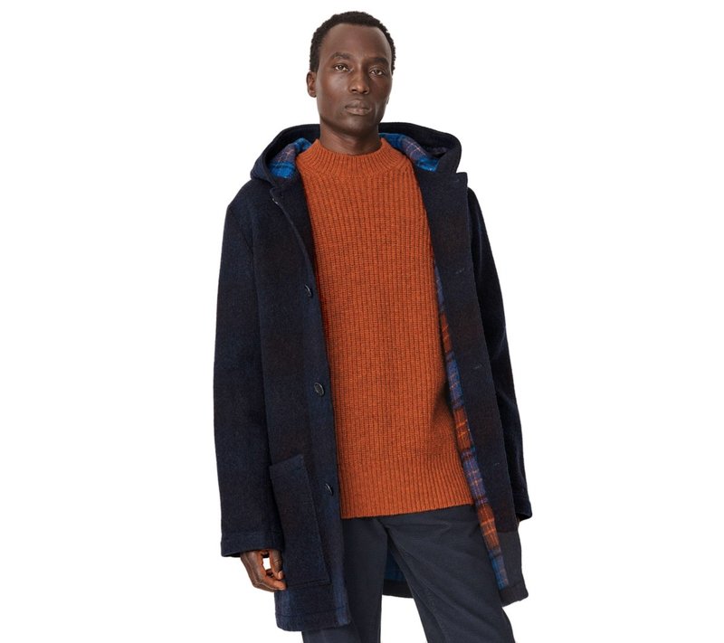 YMC Beat Generation Wool Duffle Coat - Navy | Garmentory