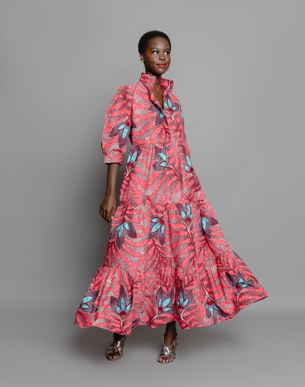 The Oula Company Midi Dress - Hot Pink Floral | Garmentory