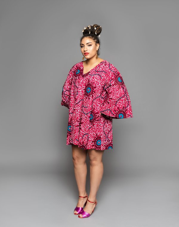 The Oula Company The Poet Dress - Berry Wax | Garmentory