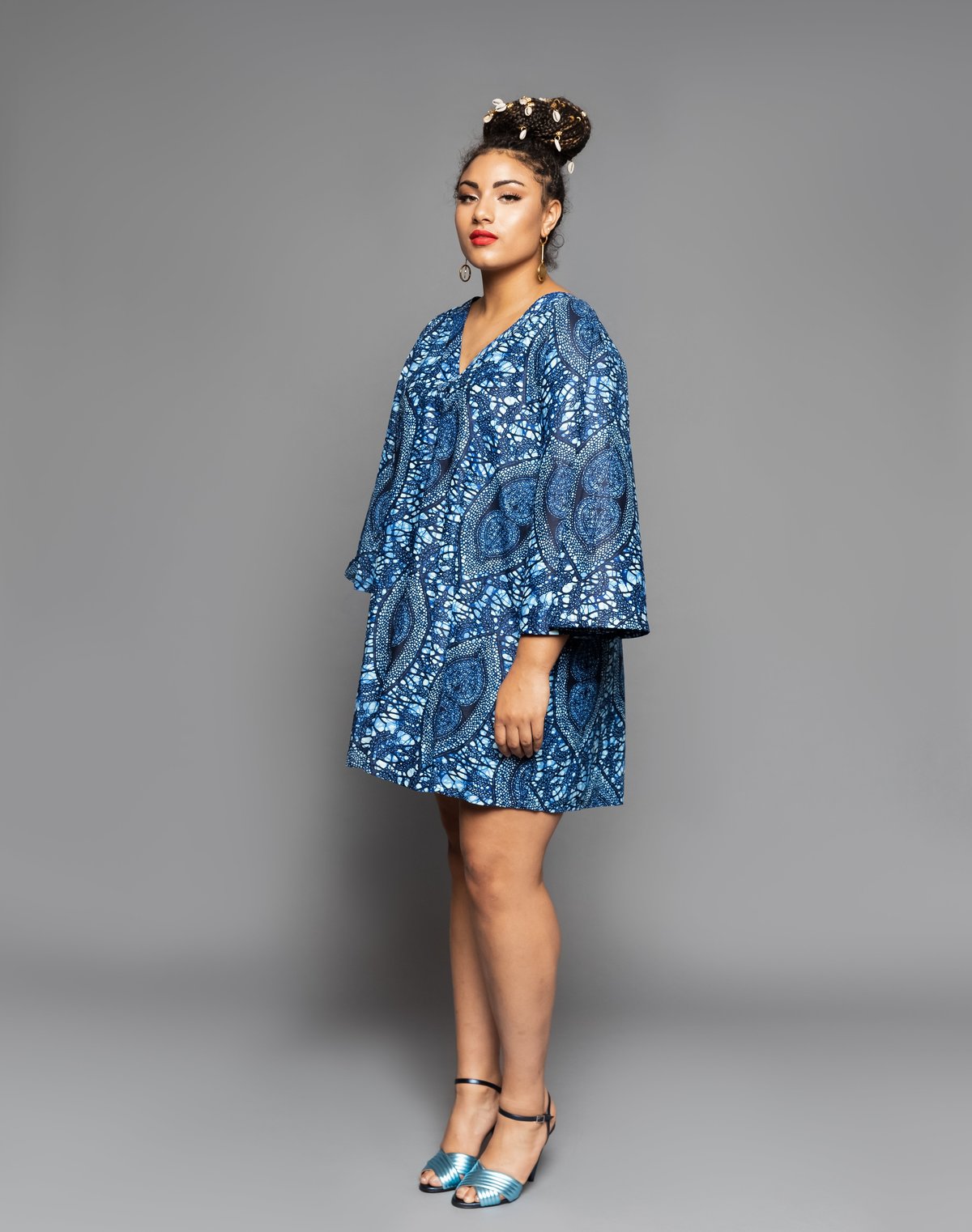 The Oula Company The Poet Dress - Indigo | Garmentory