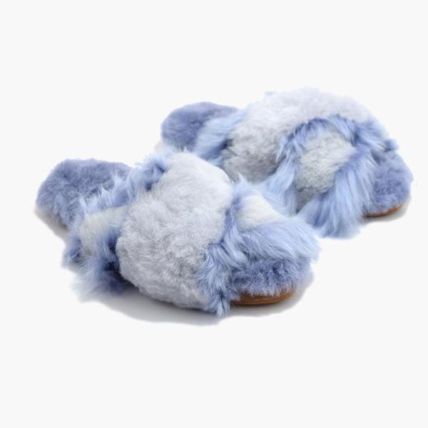 Ariana Bohling Sophie Alpaca Slippers - Lilac/Grey