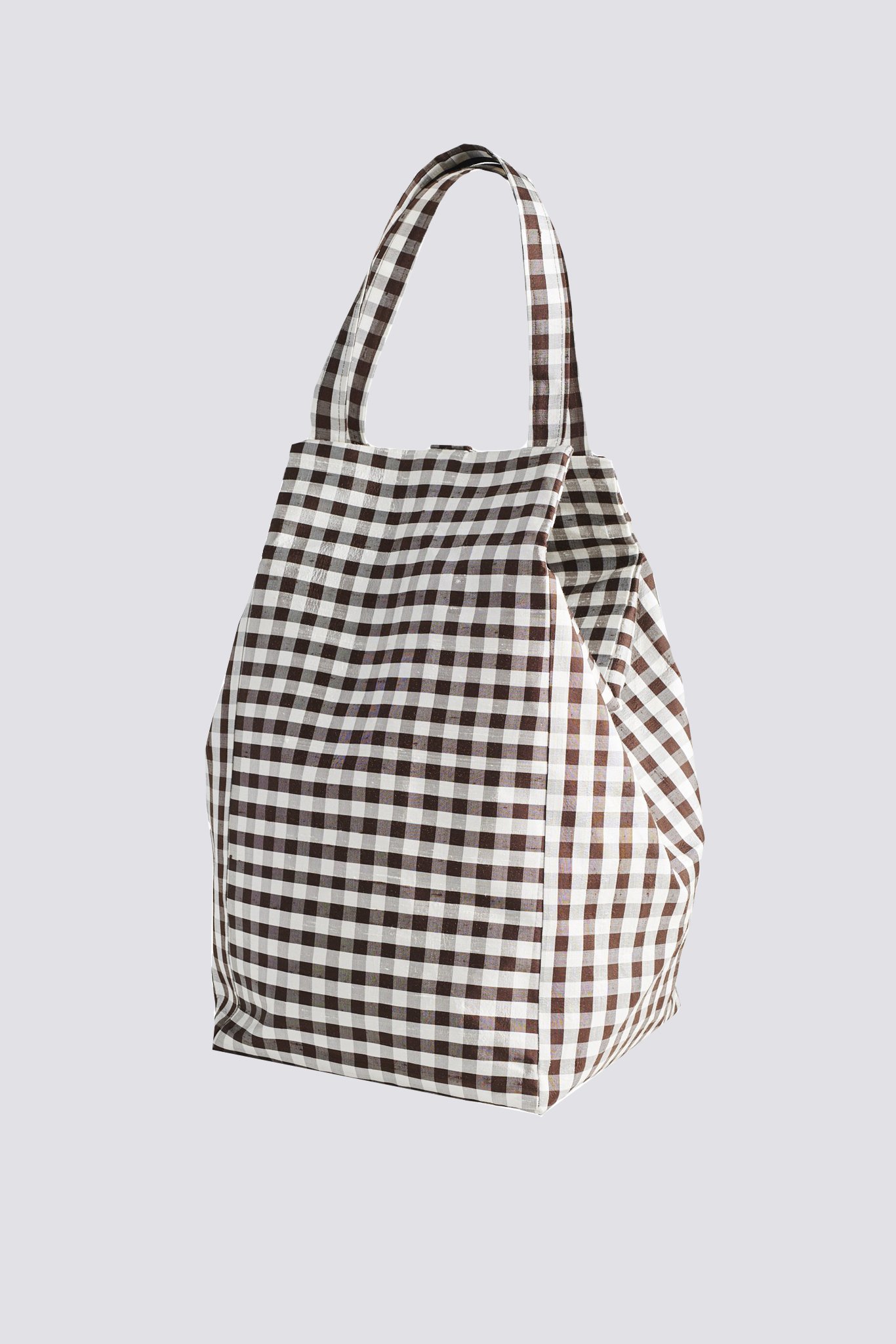 Coming of Age Everyday Bag - Gingham Brown/White | Garmentory