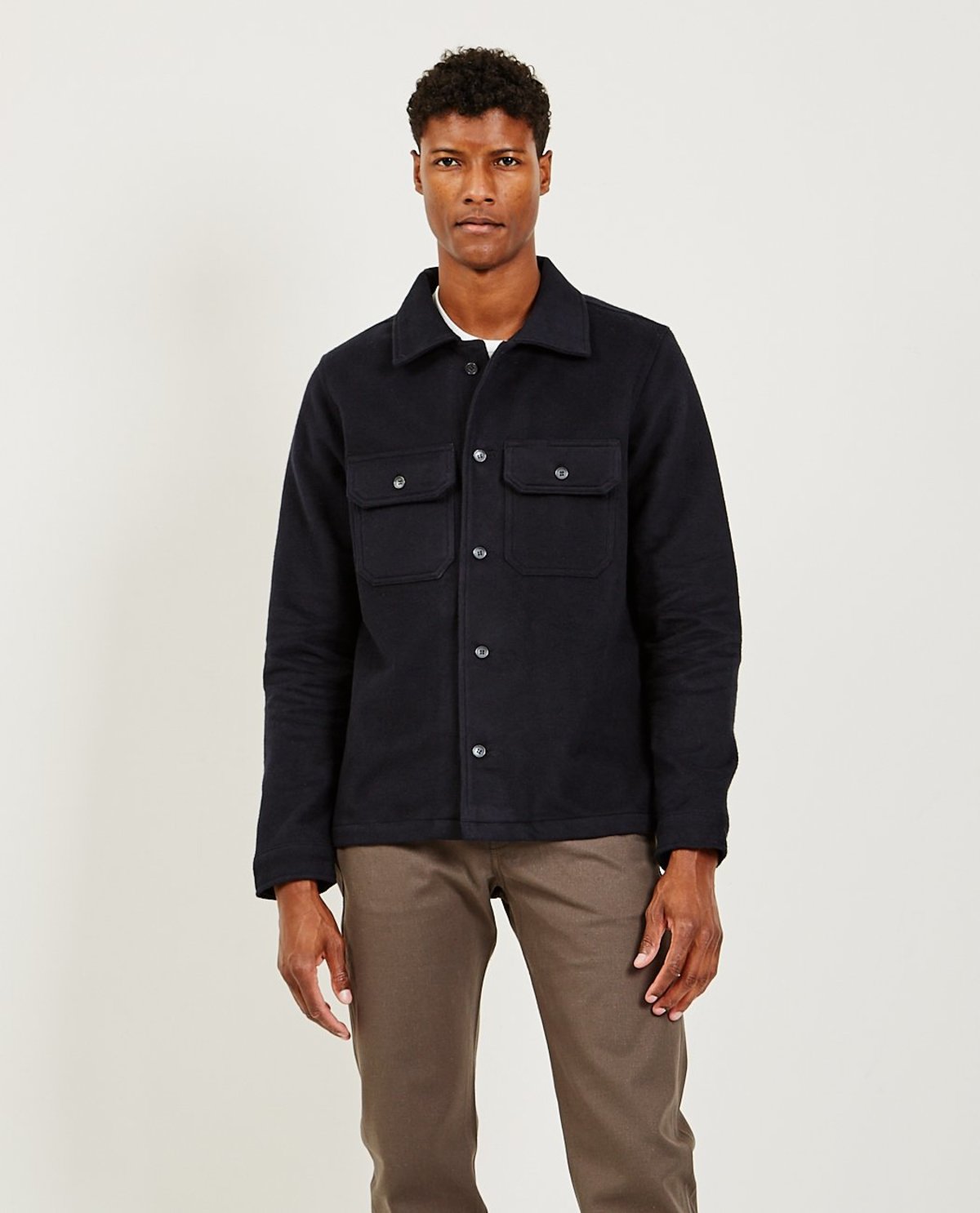 Naked & Famous Cotton Melton Jacket - Black | Garmentory