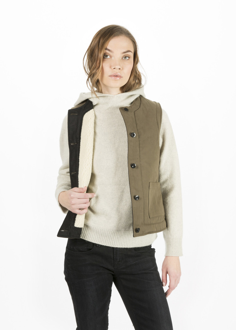 Margaret Howell Women's Shearing Lined Drill Cotton Vest | Garmentory