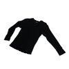 Homespun Knitwear Bulky Waffle Crew Thermal - Black - Thumbnail 2