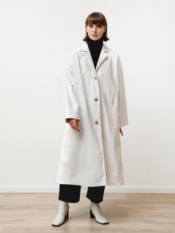 Priory Vegan Leather Bell Jacket - White Priory Vegan Leather Bell Jacket - White