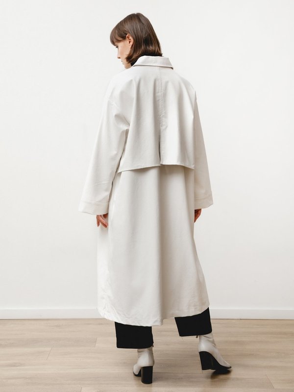 Priory Vegan Leather Bell Jacket - White Priory Vegan Leather Bell Jacket - White