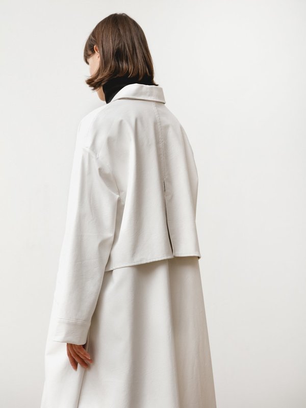 Priory Vegan Leather Bell Jacket - White Priory Vegan Leather Bell Jacket - White