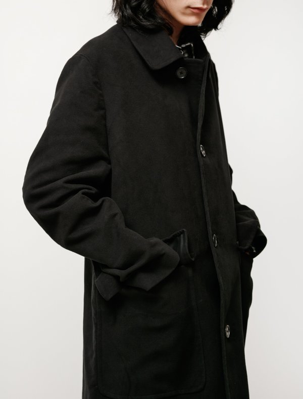 Margaret Howell Patch Pocket Moleskin City Coat - Black | Garmentory