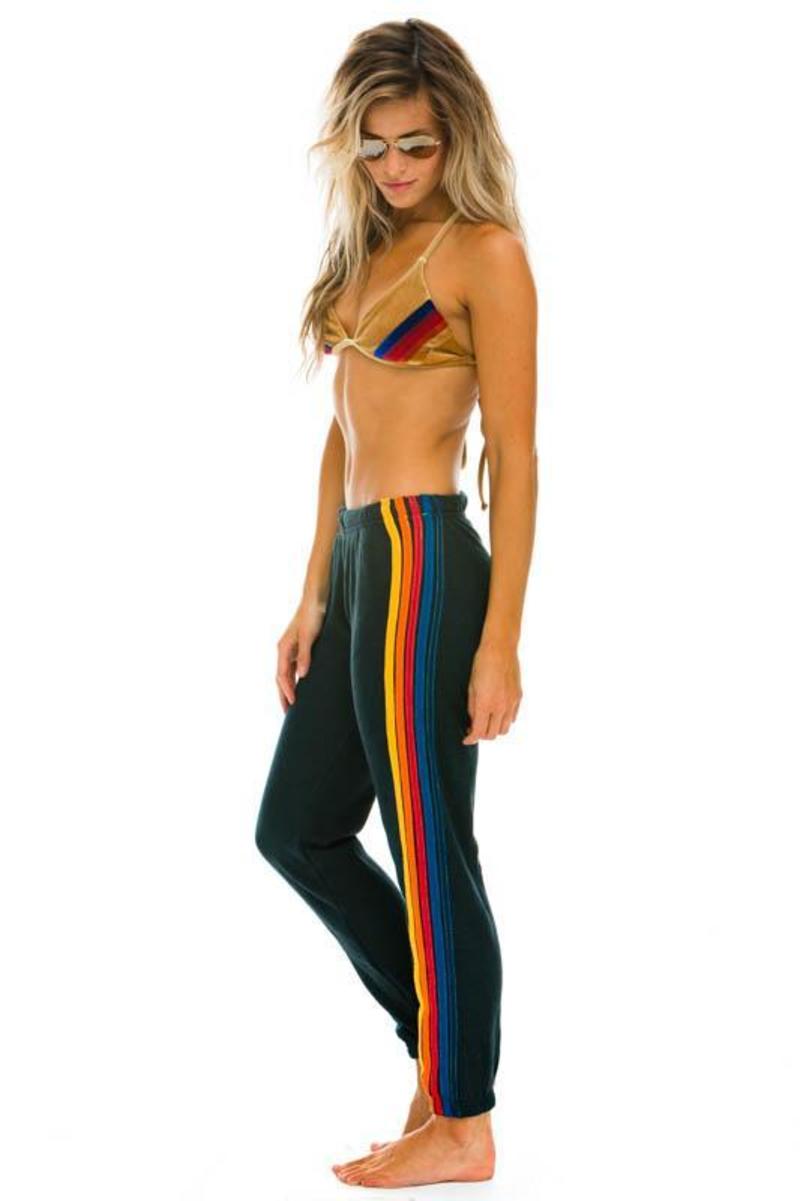 Aviator Nation 5 Stripe Sweatpants - Charcoal Aviator Nation 5 Stripe Sweatpants - Charcoal