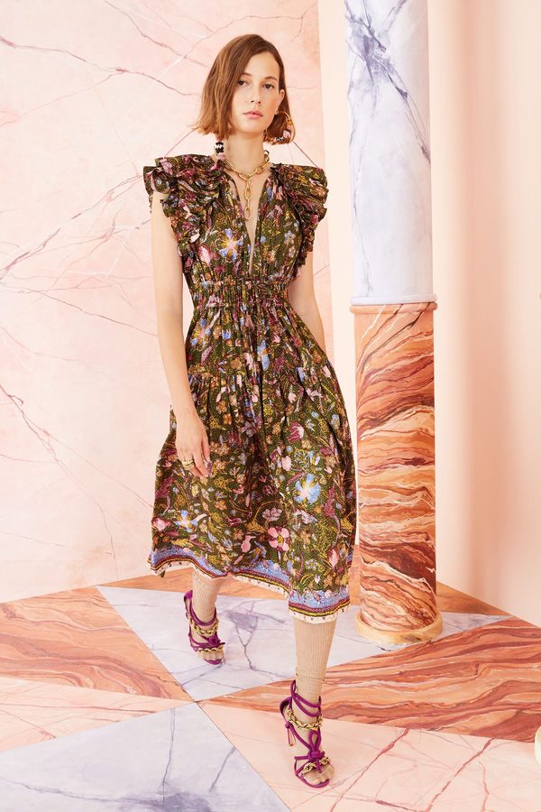 Ulla Johnson Arina Dress - Pine Floral 