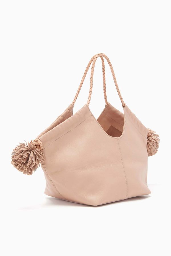 Ulla Johnson Lali Mini Tote with Pom Pom - Natural Ulla Johnson Lali Mini Tote with Pom Pom - Natural
